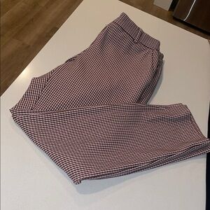 Express Red and White Cropped Pants